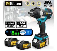 Llave de impacto eléctrica sin escobillas de torsión 1800N.M, herramientas de llave inalámbrica con batería de iones de litio de 1/2 pulgadas para Pin de batería Makita de 18V 1 Battery