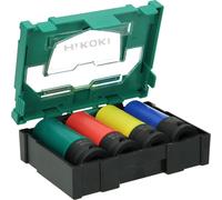 Llave de impacto Hikoki, juego de vasos para atornillador de impacto, 17, 19, 21 y 22 mm, 1/2", KFZ-4xSet, WR18DH