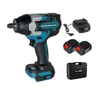 Llave de Impacto Inalámbrica, Brushless 1/2" 700N.m, 3 velocidades. Pistola de Impacto Eléctrica con 2 Baterías de 21V 3.0Ah, Cargador y Maletín de Transporte