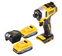 Llave de impacto sin cable DeWalt DCF 809 E2 18 V 190 Nm 1/4" sin escobillas + 2x batería Powerstack 1,7 Ah + cargador