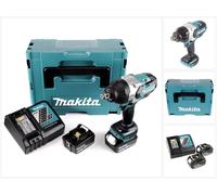 Llave de impacto sin cable Makita DTW 1001 RFJ 18V 3/4" 1050Nm sin escobillas + 2x batería recargable 3.0Ah + cargador + Makpac