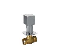 Llave de paso para baño de forma cuadrada con rosetón de latón cromado Cuadro TRES