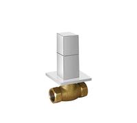 Llave de paso para el baño con conexiones de forma cuadrada fabricada en latón con acabado cromado Cuadro TRES