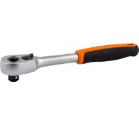 Llave de trinquete Bahco de perfil birnenförmig (en forma de pera), de 1/2 de pulgada, con 60 dientes y un ángulo de retroceso de 6°, de 250 mm. Embalaje para venta al por menor