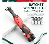 Llave de Trinquete Eléctrica Inalámbrica Tungfull de 18V con Cable Extendido, Ángulo Recto de 90 Grados, Torque, Juego de Herramientas de Reparación Automotriz de Iones de Litio 1 battery