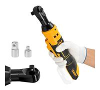 Llave de trinquete inalámbrica de 3/8 pulgadas compatible con baterías DEWALT de 18 V y 20 V, llave de trinquete eléctrica de 80 N.m 280 RPM con adaptadores de 1/4 y 1/2 pulgadas para reparación de