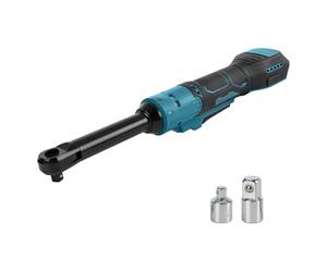 Llave de trinquete inalámbrica para Makita 18V, varilla extendida eléctrica sin escobillas de 3/8" de 16 cm de largo a 300 RPM, 80 N.m de trinquete de accionamiento con luz LED, adaptador de 1/2" 1/4