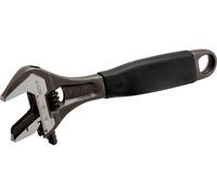 Llave de tubo ajustable Bahco de 28 mm, fosfatada, con mango de goma y mordaza ajustable
