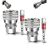 Llave de tuercas universal ajustable con adaptador, herramienta de llave de vaso universal multifuncional, llave de vaso súper compatible, herramienta de mantenimiento universal, para métrica de 3/8