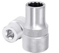 Llave de vaso 1/4" corto 12 caras BIHEXAGONAL MULTICARAS medidas a elegir de 4 a 14 mm | Vasos individuales para llave con cuadrado 1/2" taller, bricolaje (13 mm)