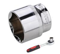 Llave de vaso de 36 mm | 6 cantos de tuerca profunda con accionamiento protegido contra la corrosión | Extractor de tuercas de eje de acero para camiones, de carraca de 1/2 pulgadas
