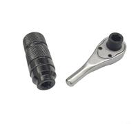 Llave de vaso de trinquete en miniatura, diseño desmontable, mango prismático cruzado, acero de 1/4 pulgadas, reparación de precisión profesional, hogar, negro, plata, 72 dientes, rotación de 5 grados