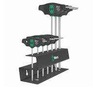 Llave de vaso Torx con mango en T Wera 467 Hex Plus negro-verde (con soporte) (j