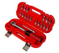 Llave dinamométrica MAR-POL de 1/4", rango de 2 a 24 Nm, juego de 18 piezas, modelo M53578