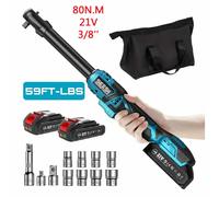Llave Eléctrica Inalámbrica SEESII de 3/8" y 21V, 80Nm, Llave de Trinquete Eléctrica Extendida de 6.3'', Llave Angular Recargable, Herramientas de Reparación de Automóviles para Batería Makita de 18V