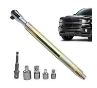 Llave extensible en ángulo de 12,7 mm, 5 adaptadores para enchufe de alto par | Llave universal universal | Para espacios reducidos, neumáticos de coche, máquinas grandes, compartimentos del motor,