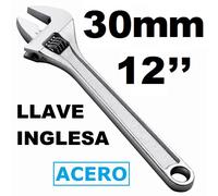 LLAVE INGLESA AJUSTABLE,ACERO INOXIDABLE,#12 MAXIMO 30MM,CM,FESPU