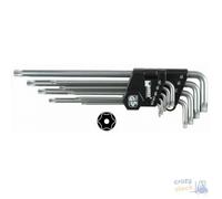 Llave Maurer Plus Torx Larga Con Agujero Serie 9 Piezas Acero S2 T10-T50