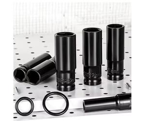 Llave métrica de impacto profundo de 1/2 ", llave de impacto profunda, cabezal de llave neumática, herramientas de extracción de neumáticos 12mm