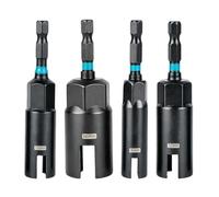 Llave para tuercas de Adaptador Hexagonal Ranurado con Alas de , 4 Piezas | Adaptador de Vaso para Taladro para construcción carpintería metalurgia automoción hogar bricolaje corte mezcla