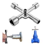 Llave triangular, llave triangular, universal, 4 vías, 5 tamaños, dimensiones interiores 7 mm/10 mm/12 mm/13 mm/18 mm, llave triangular, llave triangular para postes de cierre, caja eléctrica para