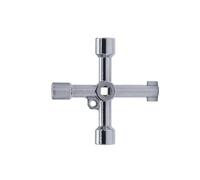 Llave triangular universal de 4 vías | Herramienta de fontanero for radiadores y armarios de contadores de gas(Sliver-s)