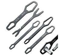 Llave universal ajustable | 5 piezas universales de acero al cromo vanadio portátil - Juego de llaves autoapretables de doble extremo - para fontanería, reparación de HVAC, hogar, bricolaje, coche
