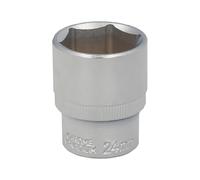 Llave vaso 1/2 hexagonal 24 mm. perfil de 6 caras. acero cromo vanadio, aristas redondas