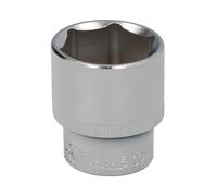 Llave vaso 1/2 hexagonal 30 mm. perfil de 6 caras. acero cromo vanadio, aristas redondas