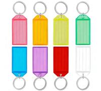 Llaveros Plastico con Etiqueta 20 Piezas, Clave Etiquetas con Etiquetas Escribible y Llavero, Cubierta Resistente Arañazos, Robustos, Adecuados para Distinguir Llaves Oficina, Hotel y Hogar, 8 Colores