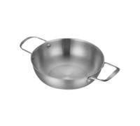 Llazsybz Paellera de Acero Inoxidable, Olla para, Olla de Calentamiento Rápido, Sartén para Curry, Ideal para Picnics, Cocinar, Y Pasta, 18 Cm
