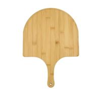 Llazsybz Paleta para Pizza Tabla Servir Bandeja Madera Bambú con Mango Cómodo Borde Curvo Acabado Suave con Ojal para Colgar Adecuada para Uso Diario en Casa