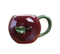 Llazsybz Taza de Café Taza de Cerámica Taza Creativa de Frutas Taza de Leche Diseño Divertido en Forma de Fruta Material Cerámico Adecuada para Oficina Hogar C, manzana, tal como se describe