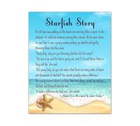 LLBOGRGGN Beach House Decor Starfish Story Wall-Art Star Thrower Poem Inspirational Print for Living Room Office and Coastal Gift(Unframed,12X18inch(30X45cm))