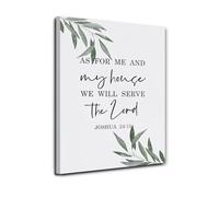 LLBOGRGGN Faith Family Bible Verse Poster Joshua 24 15 As For Me And My House We Will Serve The Lord Scripture Wall-Art Print for Home Church Bedroom Decor(Framed,12x18inch(30x45cm))