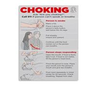 LLBOGRGGN First Aid Guide Poster for Choking Victims Emergency Response Steps Canvas Wall-Art Print for Cafe Workplace School(Unframed,08x12inch(20x30cm))