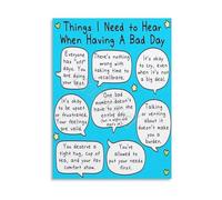LLBOGRGGN Uplifting Quotes for Hard Days Encouraging Words Poster Canvas Wall-Art Inspirational Decor for Bedroom Home Office Gift Idea(Framed,16x24inch(40x60cm))