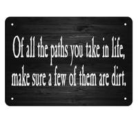 LLBOGRGGN Vintage Metal Tin Sign with Life Journey Quote Rustic Wall Decor Of All The Paths You Take In for Living Room Home 8 X 12 inch