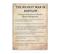 LLBOGRGGN Wealth Mindset Poster Money Management Canvas Wall-Art Motivational for Home Office Study Abundance Principles Decor(Framed,12x18inch(30x45cm))