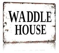 LLBOGRGGN Whimsical Farm Decor Waddle House Vintage Metal Tin Sign Funny Animal Quote for Kitchen Backyard Barn Wall-Art 8 X 12 in