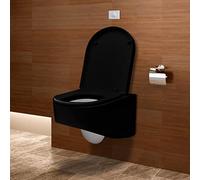 LLEZKBR Home Tools - Juego de inodoro para colgar en la pared, color negro, 55 x 35 x 33,5 cm