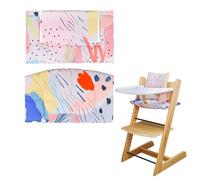 LLHQAMT Cojín para trona Tripp Trapp, funda de asiento suave y cómoda con bonitos gráficos, para cojín de bebé Tripp Trapp hace que sentarse al bebé sea más seguro y cómodo (patrón de puntos coloridos