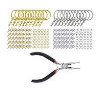 Lljsszr 20 Piezas Anillos para Llaves Kit Completo de Colgantes Conectores de Aleación Herramientas de Bricolaje Adecuado para de Llaveros