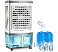 LLNWDNB Climatizador Modo Evaporativo Y Frío Portatil Aire Acondicionado con Control Remoto Capacidad 40L 3 Velocidades 3 Modos 100 W Temporizador 7.5 H Enfriador De Aire Superficies 80 M² A