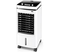 LLNWDNB Enfriador Evaporativo Sin Aspas Ventilador Frio Hielo con Control Remoto Ajuste 3 Velocidades Suministro Aire Oscilante Pantalla Antipolvo Extraíble Ruedas 360° Aire Acondicionado Portatil A