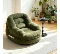 LLNWDNB Sofá De Compresión Al Vacío, Sofá De Piso Perezoso, Silla De Lectura, Cómodo Sofá Individual, Sillón Reclinable De Tatami para Sala De Estar, Dormitorio, Pufs De Esquina Green