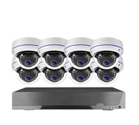 LLOOPK Cámaras de Seguridad, 8CH 4K 8MP Domo Interior Videovigilancia Conjunto Registro de Audio PoE NVR Kit Sistema CCTV Cámaras IP Seguridad a Prueba vandalismo(8CH NVR 8Camera)