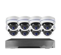 LLOOPK Cámaras de Seguridad, Sistema de cámaras Seguridad PoE 8 Canales, Kit videovigilancia Inteligente, cámara Domo Metal, Conjunto IP Audio CCTV
