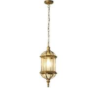 LLXDFUU Decoración del hogar Lámpara colgante grande para exteriores para porche Montaje en techo Bronce vintage Luz colgante exterior impermeable Puerta de entrada Granja Lámpara colgante negra Linte