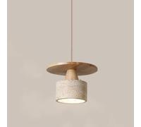 LLXDFUU Lámpara colgante de madera maciza vintage de luz colgante moderna con luz cálida dormitorio LED casa de campo colgante para montaje en techo Piedra de cueva amarilla Araña pequeña para baño is